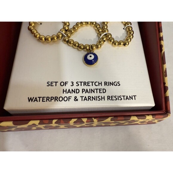 House of Harlow 1960 Set of 3 Stretch Rings WATERPROOF & TARNISH RESISTANT NEW - Picture 2 of 8